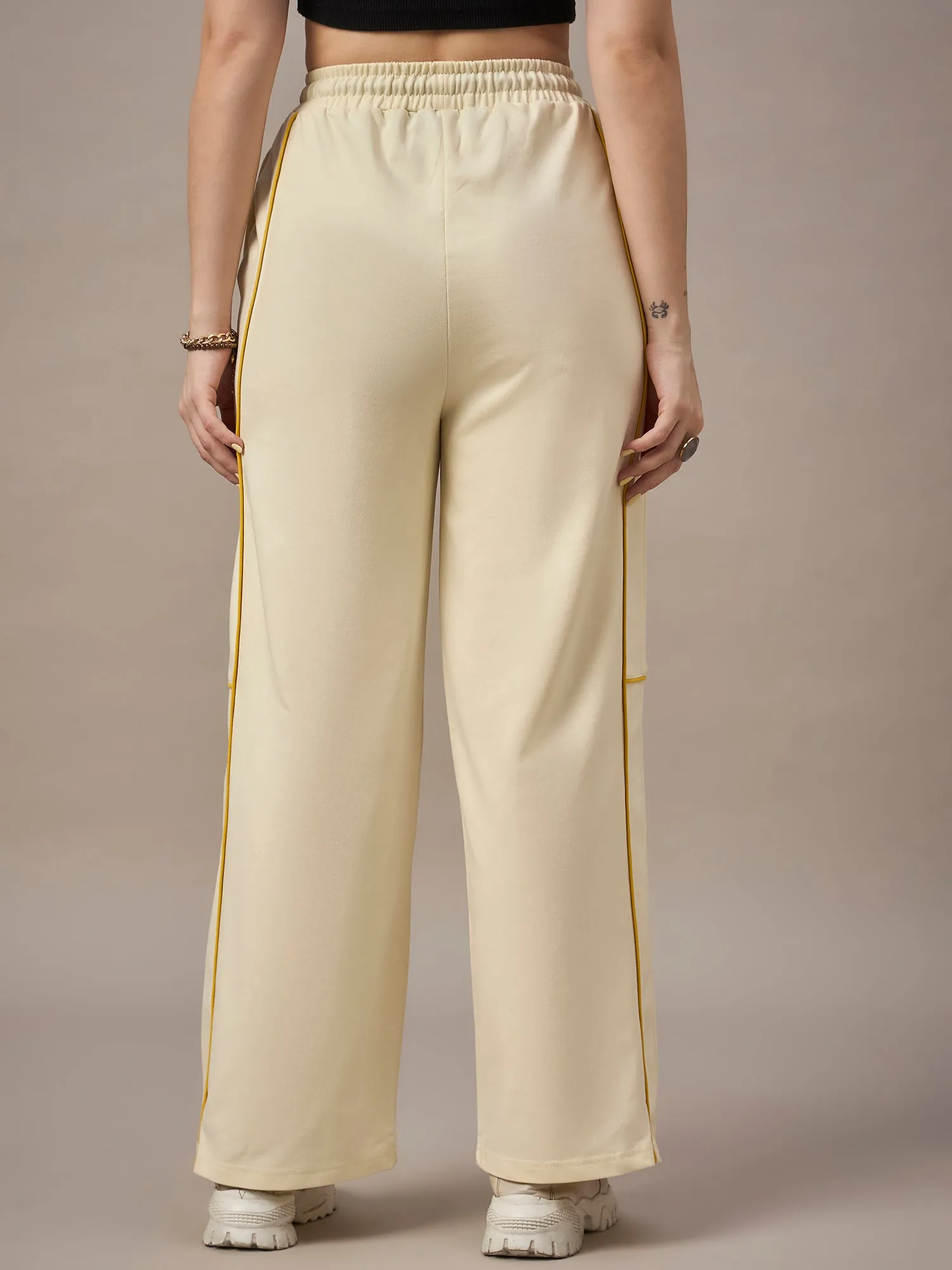 Women  Cream Trackpants