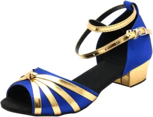 Women Dancing Ballroom Latin Salsa Dance Shoes Sandals Low-heeled Cool Cross Buckles Single Shoes