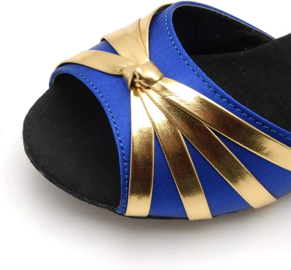 Women Dancing Ballroom Latin Salsa Dance Shoes Sandals Low-heeled Cool Cross Buckles Single Shoes