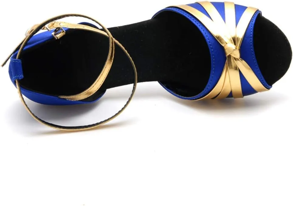 Women Dancing Ballroom Latin Salsa Dance Shoes Sandals Low-heeled Cool Cross Buckles Single Shoes