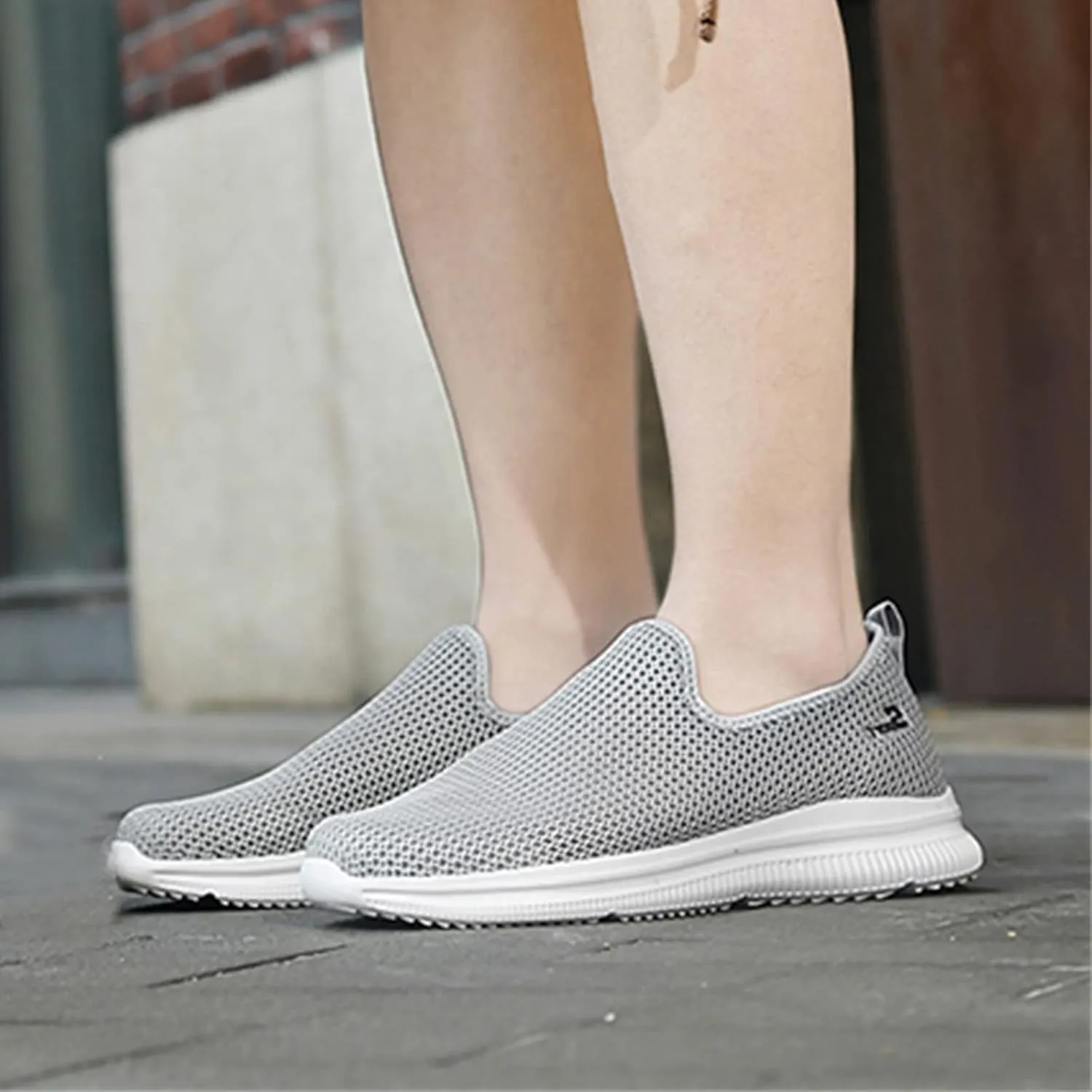 Women's Fashion Sneaker Mesh Slip On Black Non Slip Shoes for Women Comfortable Women Shoes Casual Walking Loafers Women Comfort Women Casual Sneakers