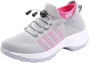 Womens Slip On Walking Shoes Non Slip Classic Comfort Flat Fashion Running Sneakers Arch Support Orthopedic Breathable Workout Shoes Lightweight Gym Padded Insole Sneaker for Outdoor Daily Wear
