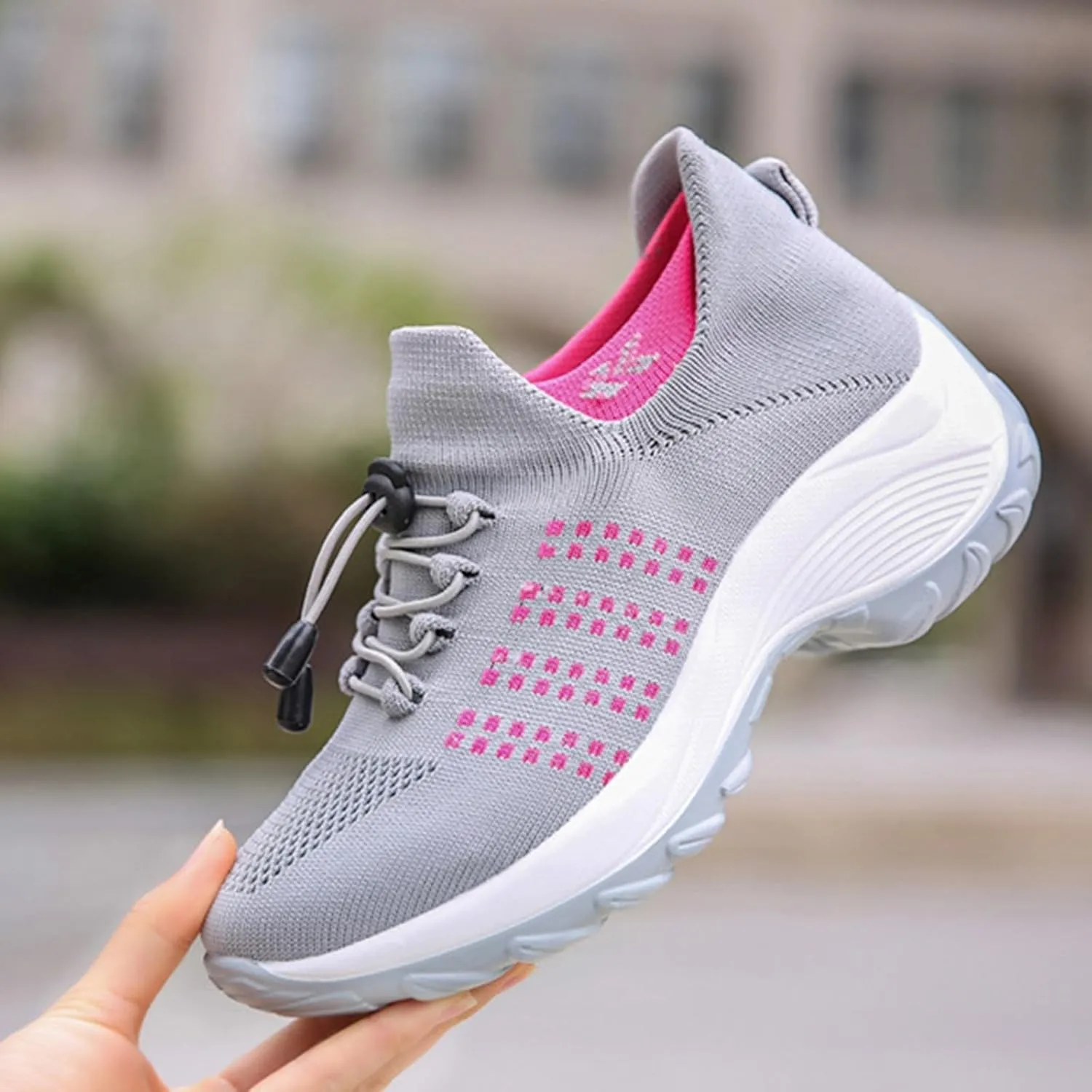 Womens Slip On Walking Shoes Non Slip Classic Comfort Flat Fashion Running Sneakers Arch Support Orthopedic Breathable Workout Shoes Lightweight Gym Padded Insole Sneaker for Outdoor Daily Wear