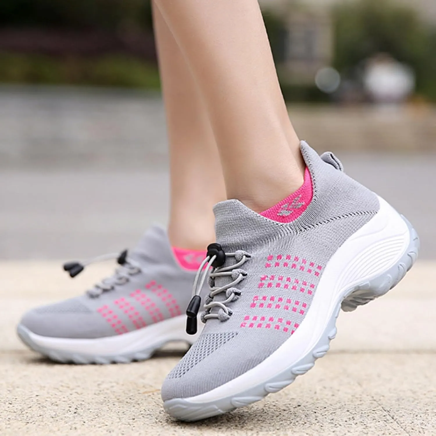 Womens Slip On Walking Shoes Non Slip Classic Comfort Flat Fashion Running Sneakers Arch Support Orthopedic Breathable Workout Shoes Lightweight Gym Padded Insole Sneaker for Outdoor Daily Wear