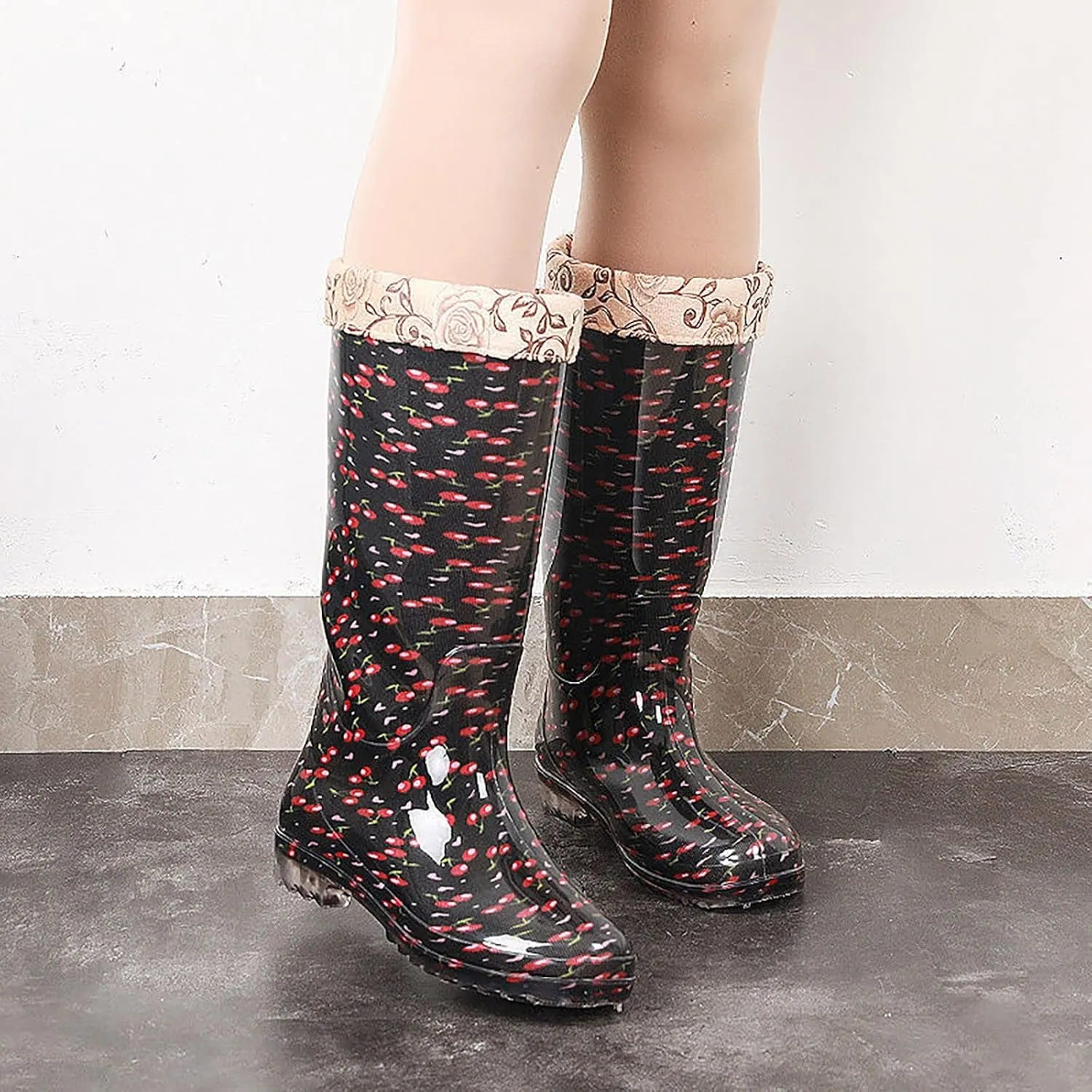 Women's Tall Rain Boots Garden Boots Waterproof Work Garden Rubber Anti Slipping Comfort Outdoor Soft Fishing Shoes