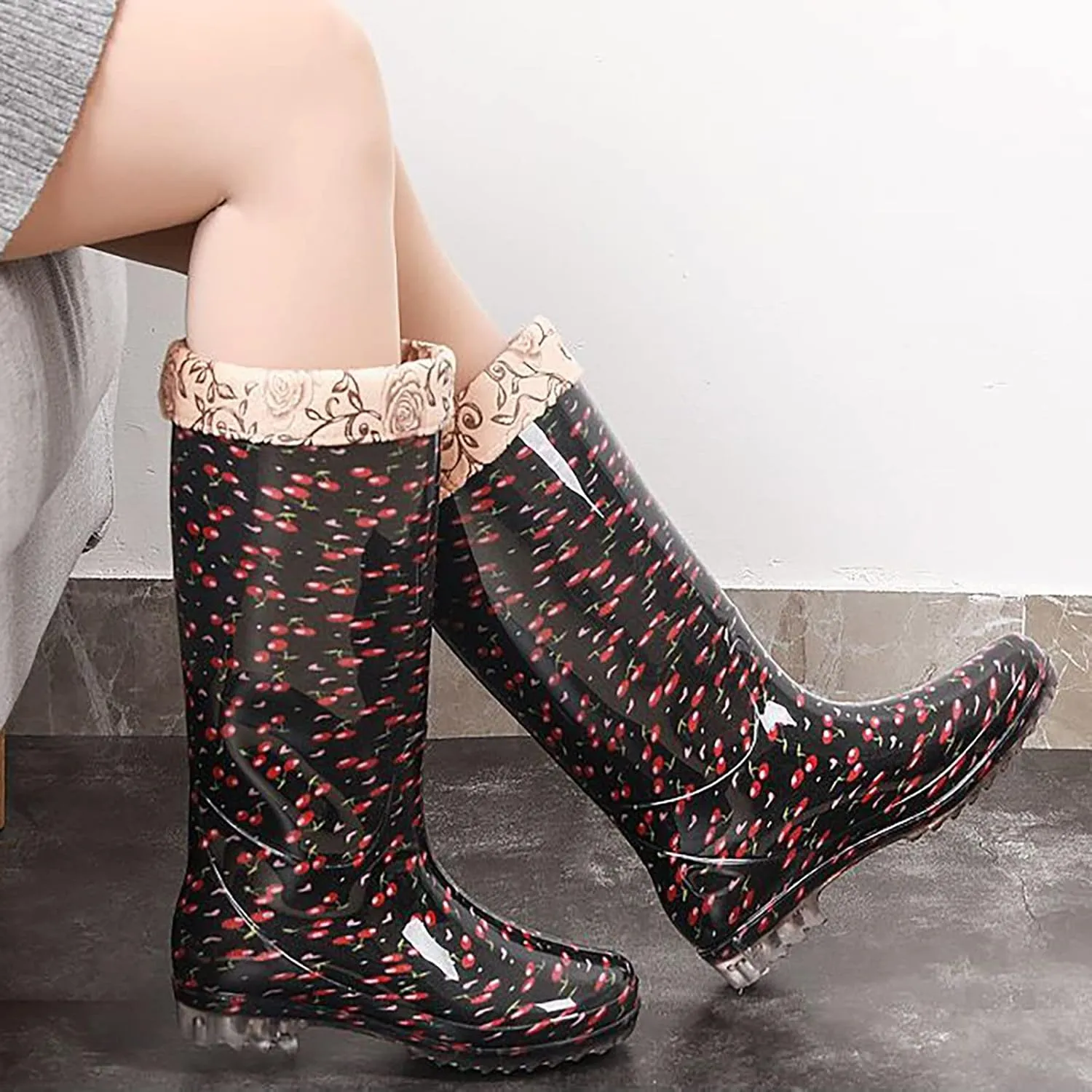 Women's Tall Rain Boots Garden Boots Waterproof Work Garden Rubber Anti Slipping Comfort Outdoor Soft Fishing Shoes