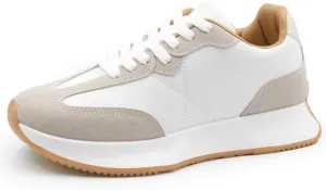 Womens Trainers Running Shoes Lightweight Ladies Lace Up Vegan Sneakers Fashion Comfortable Casual Daily Walking Low Top Shoe