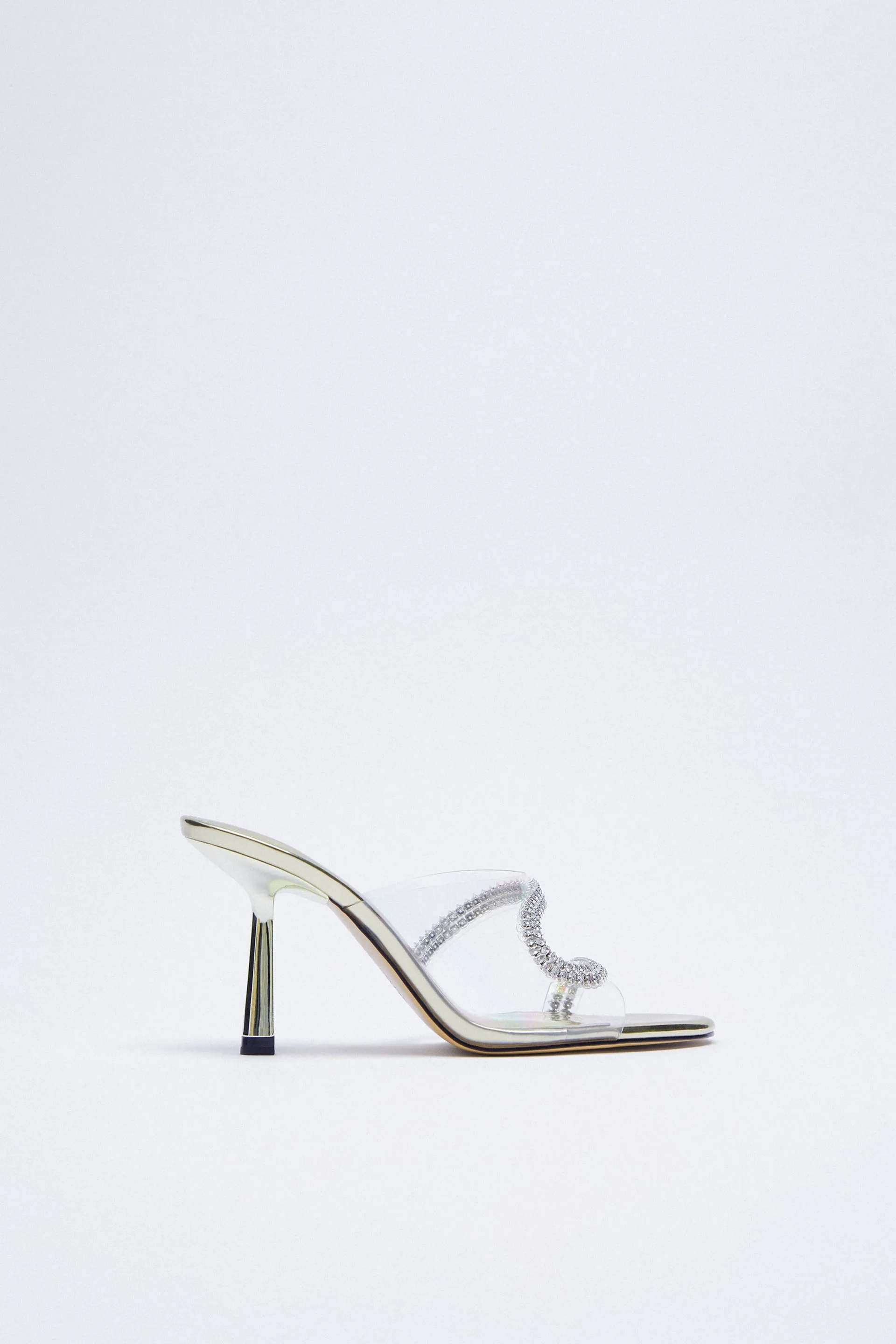 Zara Sparkly Heeled Vinyl Sandals. Size 6 1/2 NWOT