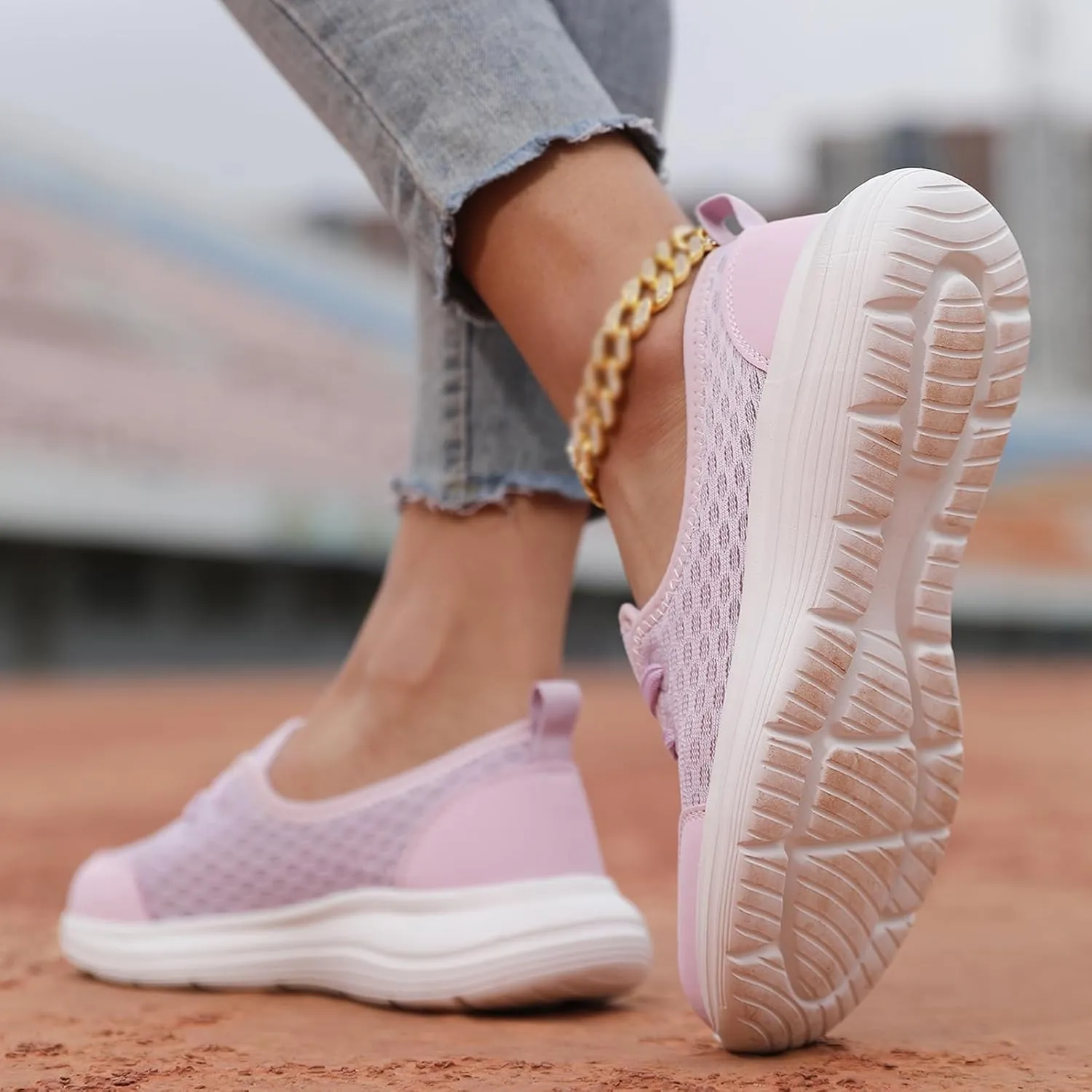 ZWRXW Women's Orthopedic Loafers Slip-On Walking Shoes Arch Support & Non-Slip Breathable Shoes Low Top Fashion Sneakers Lightweight Outdoor Hiking Sneakers